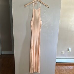 Meshki Peach Backless Maxi Dress NWT